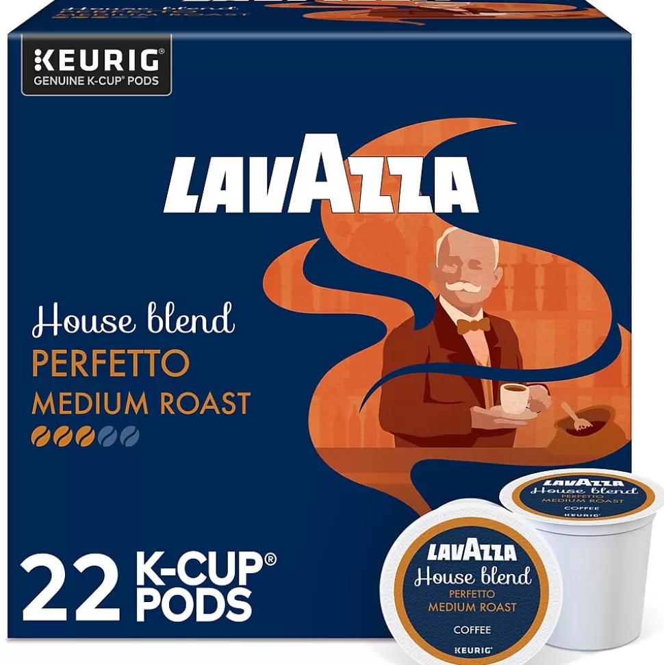 Lavazza Perfetto Coffee Keurig® K-Cup® Pods, Dark Roast, 22/Box (5000382580) New