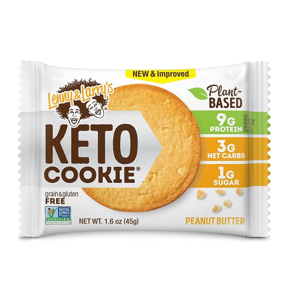 Lenny & Larry's Keto Gluten Free Peanut Butter Cookies, 1.6 oz., 12 Packs/Box (220-02084) Clearance