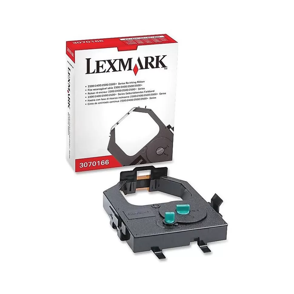 Lexmark Re-Ink Printer Ribbon, 3070166, Black Shop