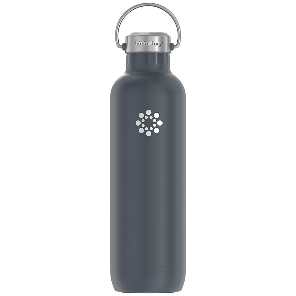 Lifefactory Stainless Steel Double Wall Insulated Water Bottle, 32 oz., Carbon (LIFLS365MCN4) Sale
