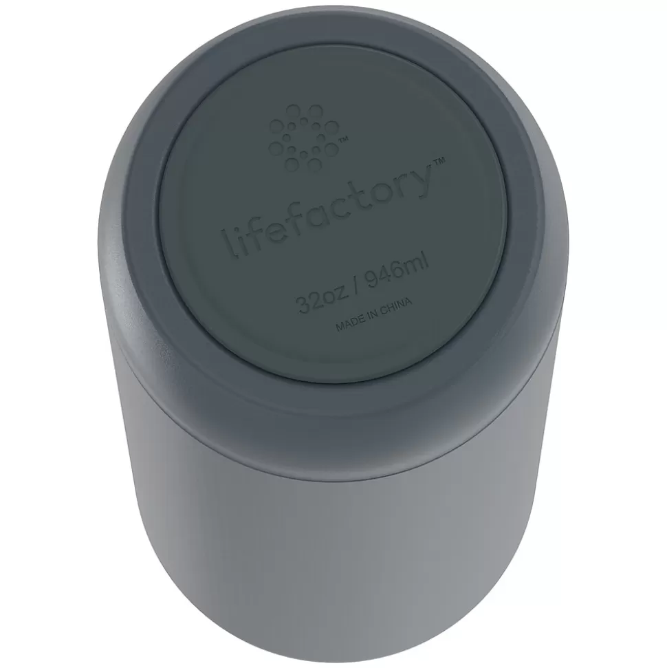 Lifefactory Stainless Steel Double Wall Insulated Water Bottle, 32 oz., Carbon (LIFLS365MCN4) Sale
