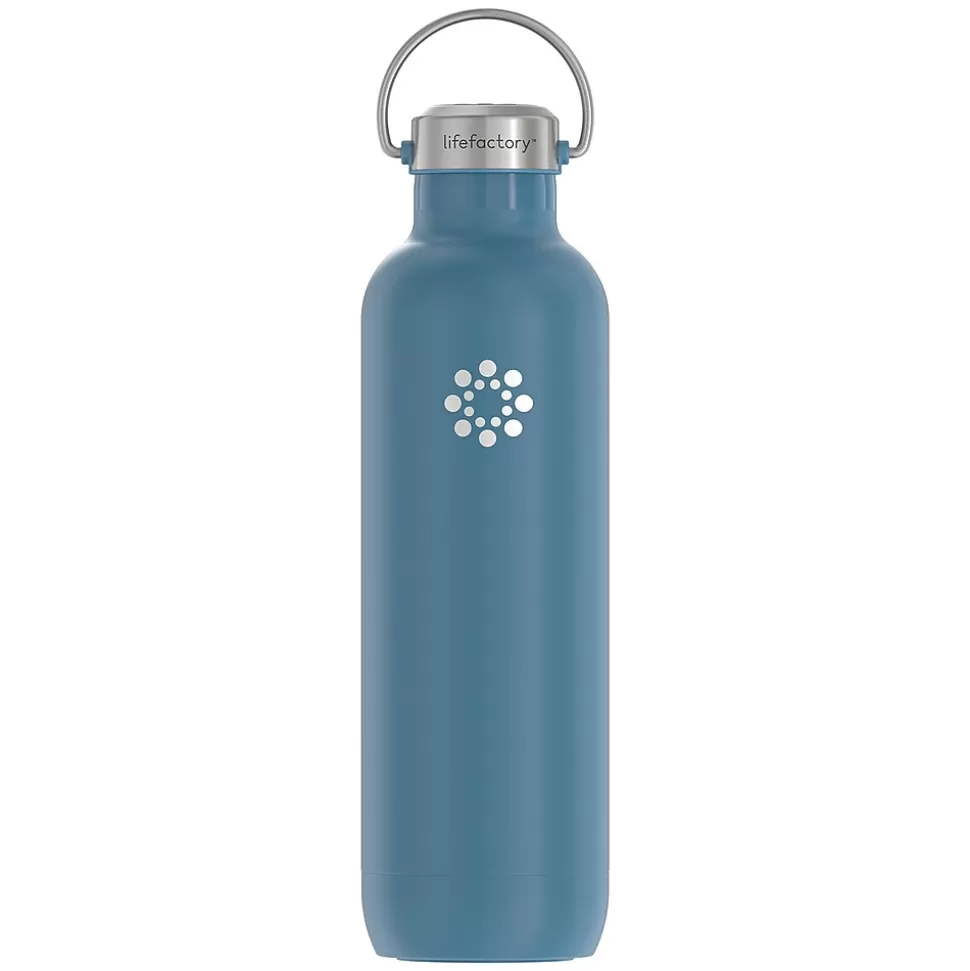 Lifefactory Stainless Steel Double Wall Insulated Water Bottle, 32 oz., Dark Denim (LIFLS365MDD4) Best