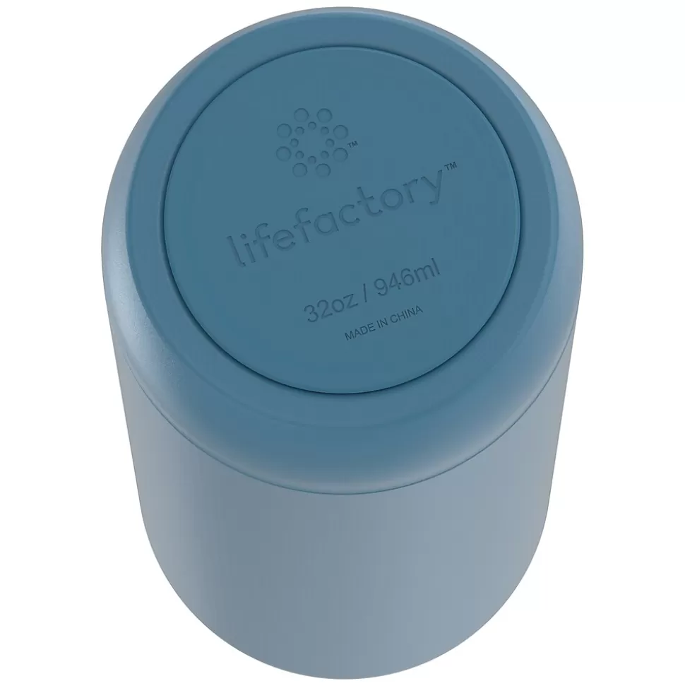 Lifefactory Stainless Steel Double Wall Insulated Water Bottle, 32 oz., Dark Denim (LIFLS365MDD4) Best
