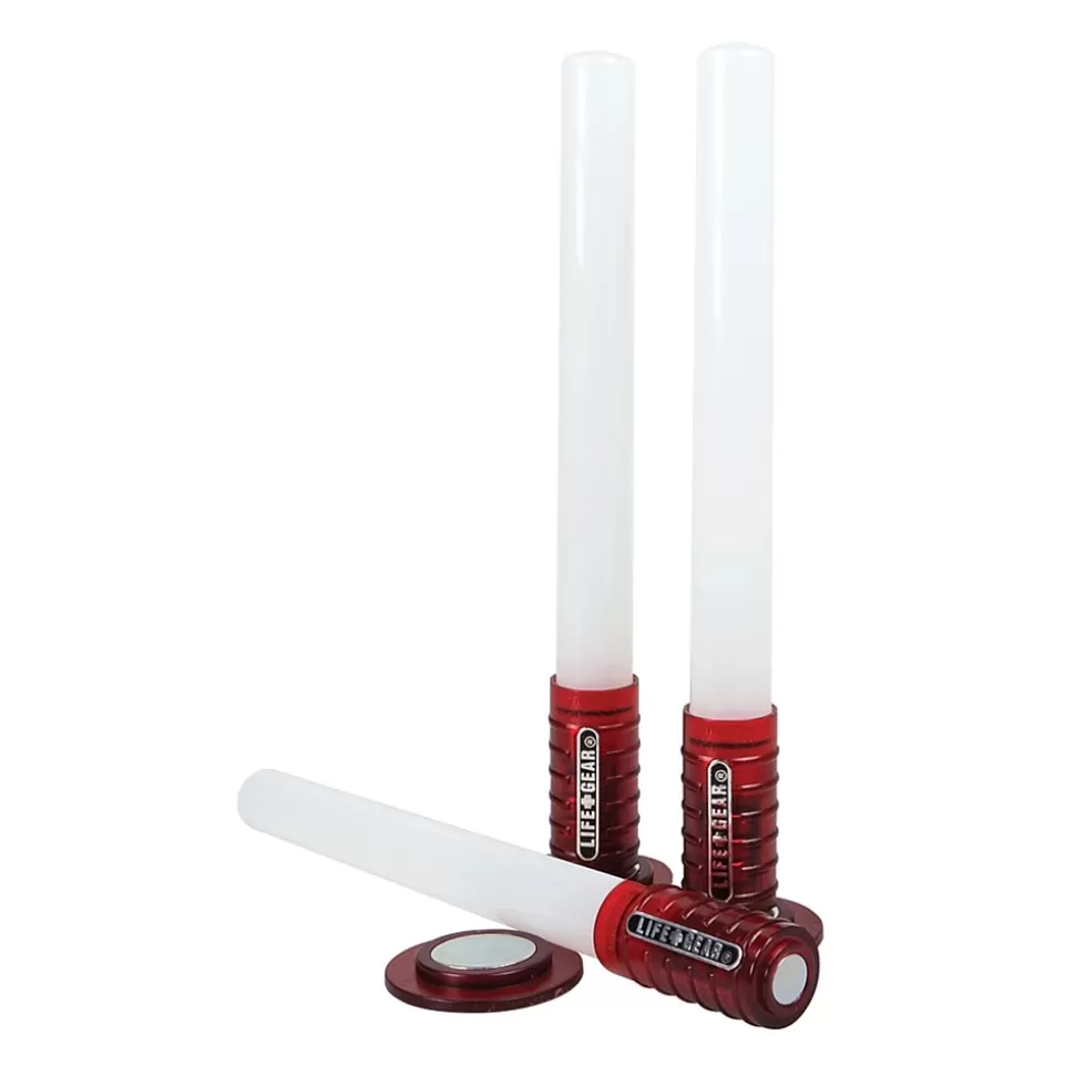 LifeGear Life+Gear 7.4" LED Emergency Flares 3/Pack, White (WM11-10446-RED) New