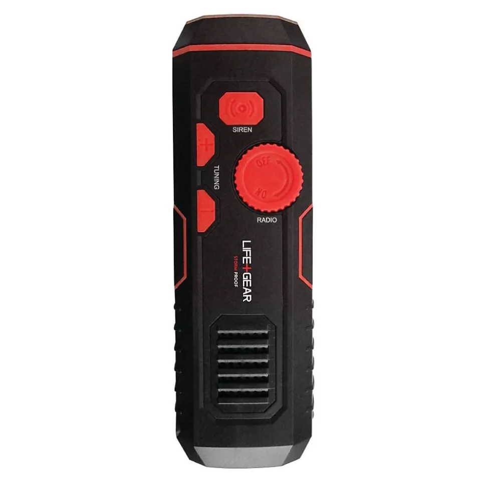 Life+Gear 120-Lumen Stormproof USB Crank Flashlight & Radio (LG38-60675-RED) Discount