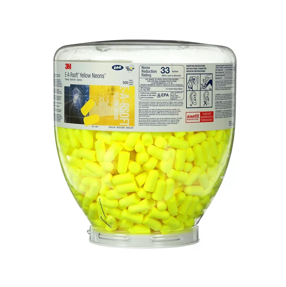 E-A-R 3M™ soft™ Yellow Neons™ One Touch™ Refill Earplugs, Uncorded, Regular Size, 500/Box (391-1004) Flash Sale