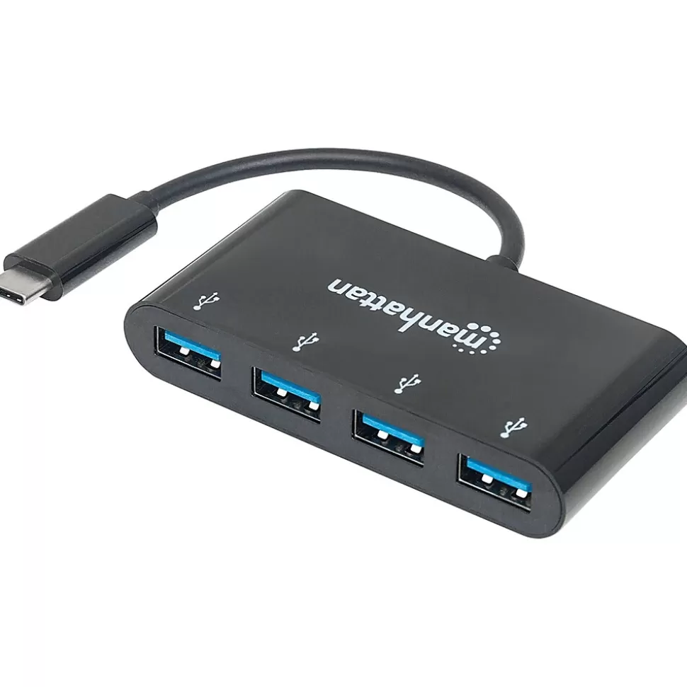 Manhattan SuperSpeed 4-Port USB 3.0 Hub, Black (ICI162746) Store
