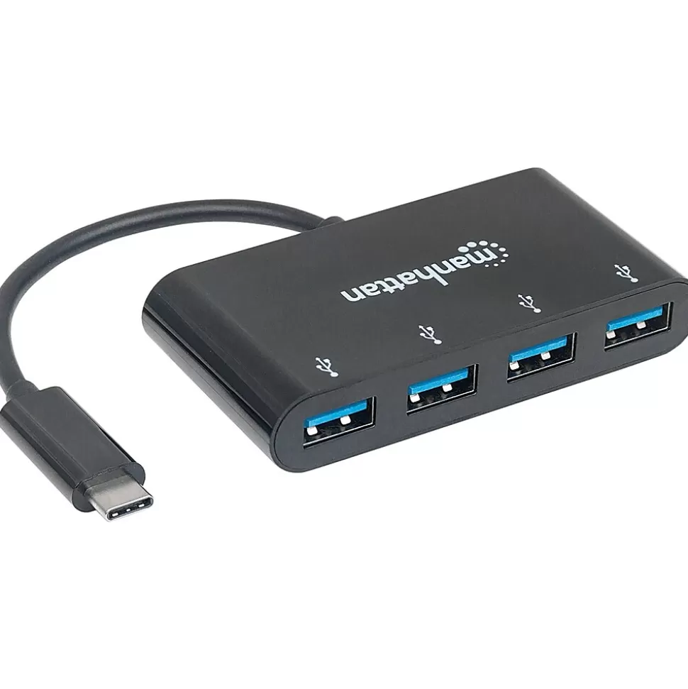 Manhattan SuperSpeed 4-Port USB 3.0 Hub, Black (ICI162746) Store
