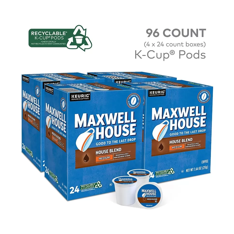 Maxwell House House Blend Coffee Keurig K-Cup Pod, Medium Roast, 96/Box (5303CT) New