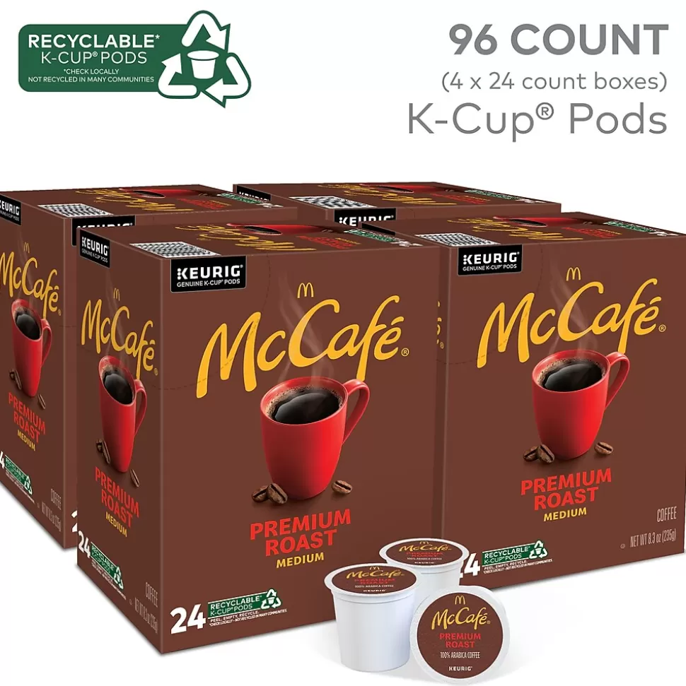 McCafe Premium Roast Coffee Keurig® K-Cup® Pods, Medium Roast, 96/Carton (080375CT) New