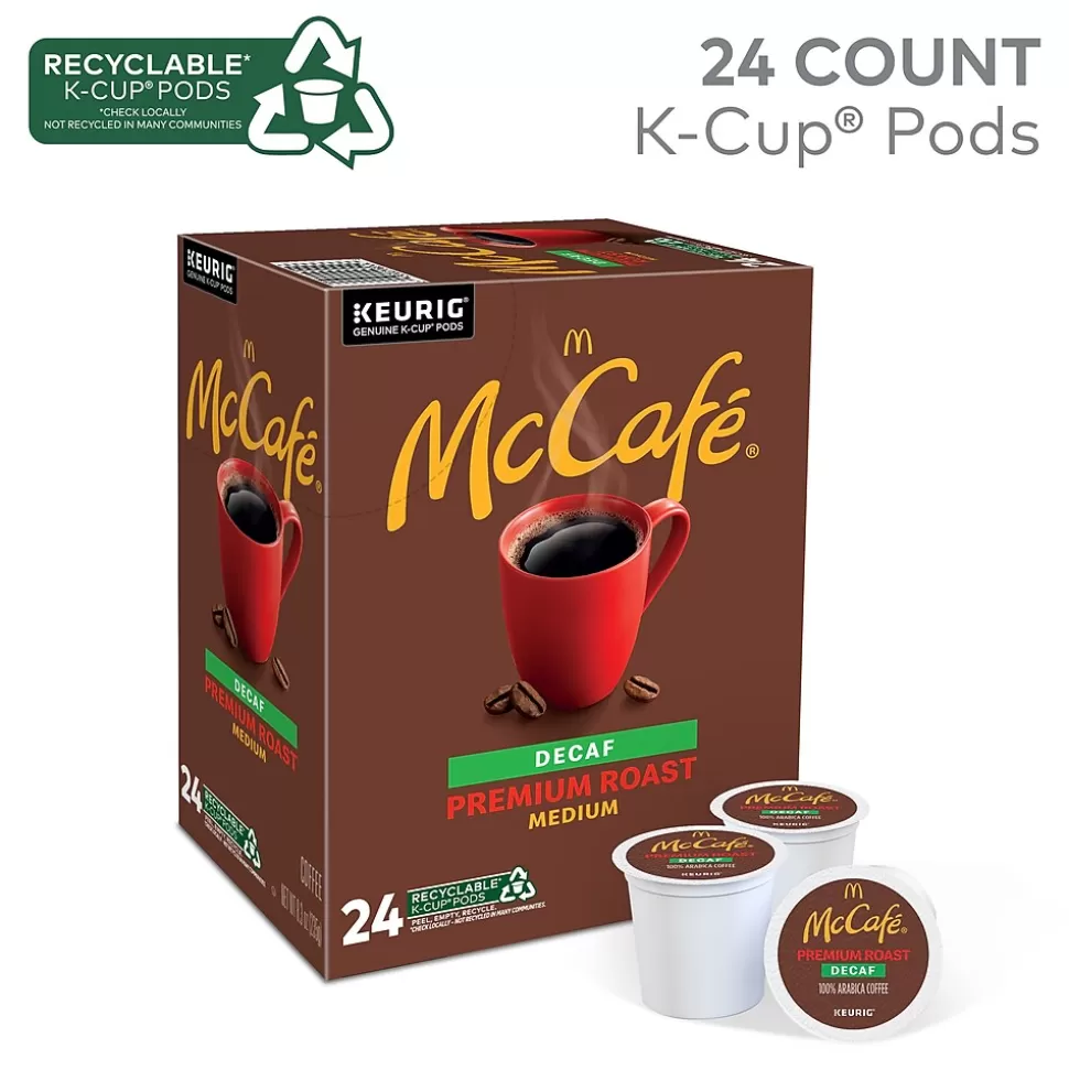 McCafe Premium Roast Decaf Coffee Keurig® K-Cup® Pods, Medium Roast, 24/Box (5000201380) New