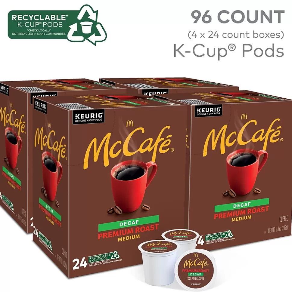 McCafe Premium Roast Decaf Coffee Keurig® K-Cup® Pods, Medium Roast, 96/Carton (080443CT) Cheap
