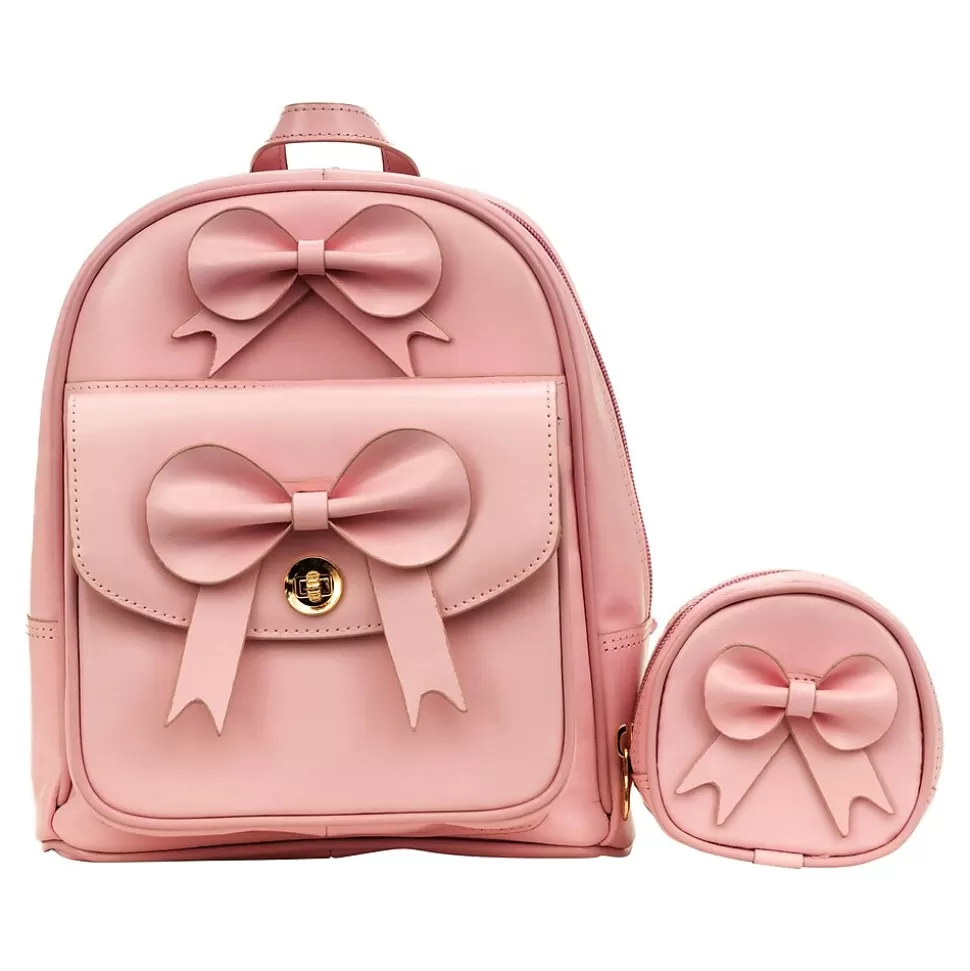 McKlein ACADIA Mini Bow Backpack with Coin Purse, Pink (99719) Outlet