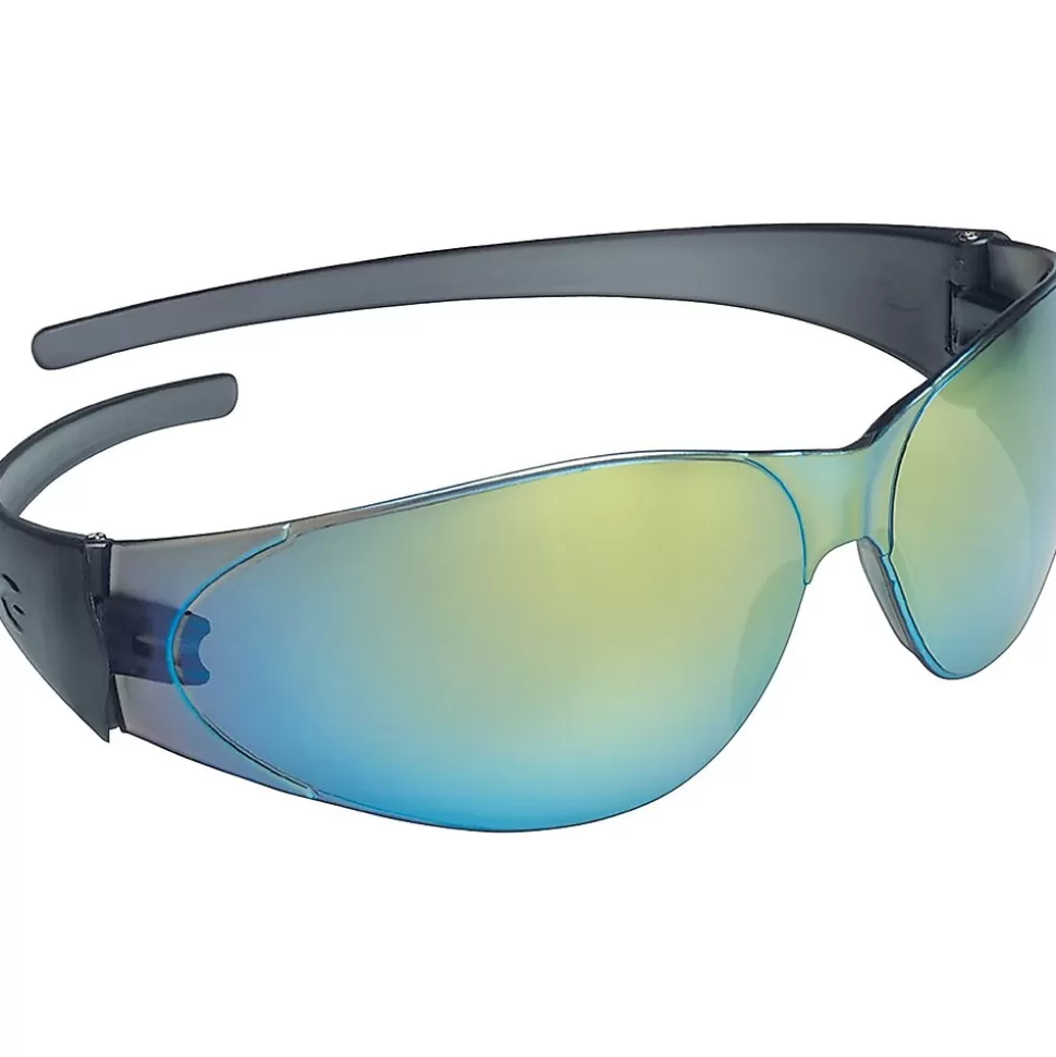 Crews MCR Safety® Safety Glasses, Flexible Bayonet Temples, Coated, In/Out Clear-Mirror, Clear Best Sale