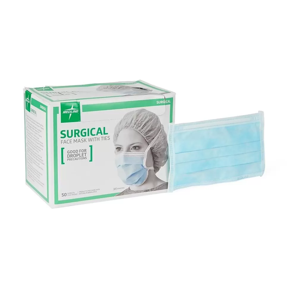 Medline Medlite Surgical Face Masks, Blue, 50/Box (NON27402Z) Store