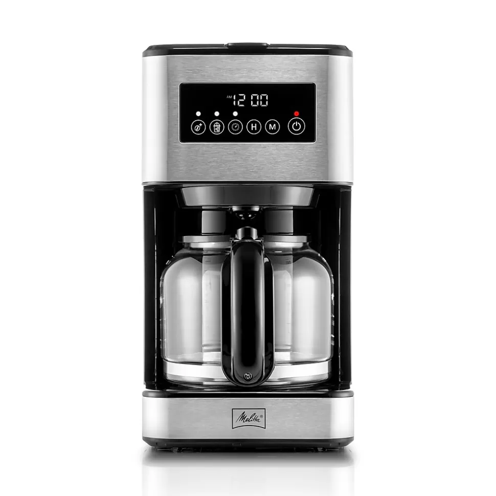 Melitta Aroma Tocco Plus 12-Cups Automatic Drip Coffee Maker, Black/Stainless Steel (MCM011PULBK0) Cheap