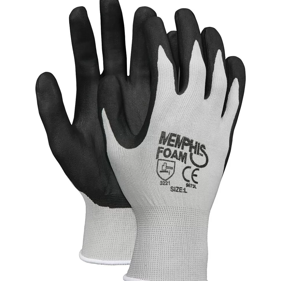 MCR Safety Memphis™ Economy Foam Nitrile Gloves, Small, Gray/Black, 12 Pairs Online