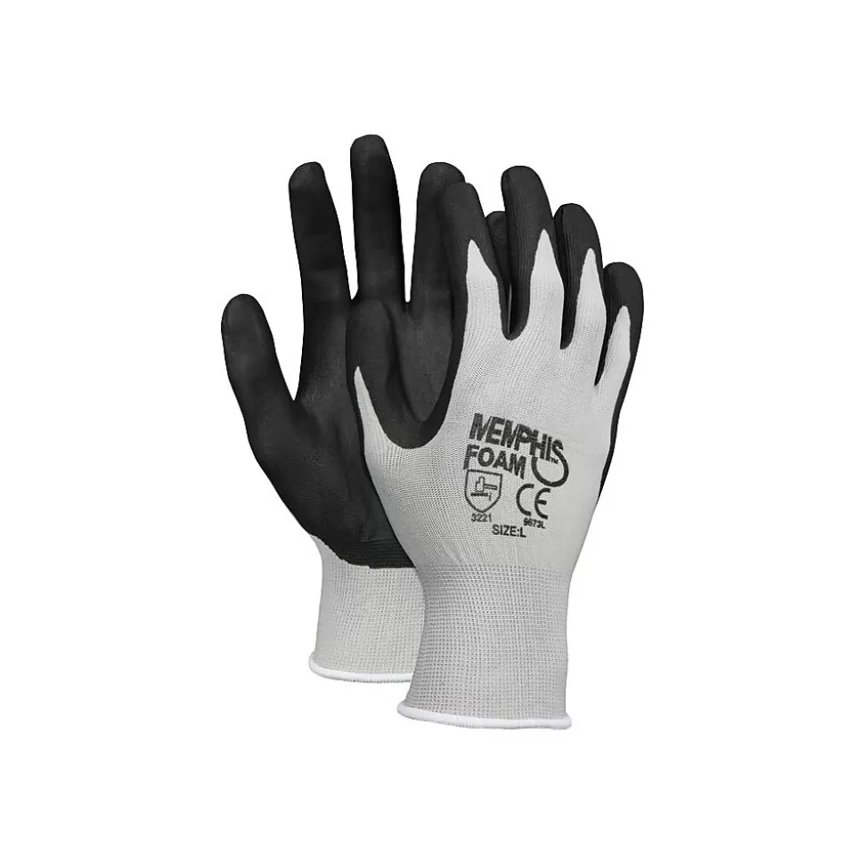 MCR Safety Memphis™ Economy Foam Nitrile Gloves, Small, Gray/Black, 12 Pairs Online