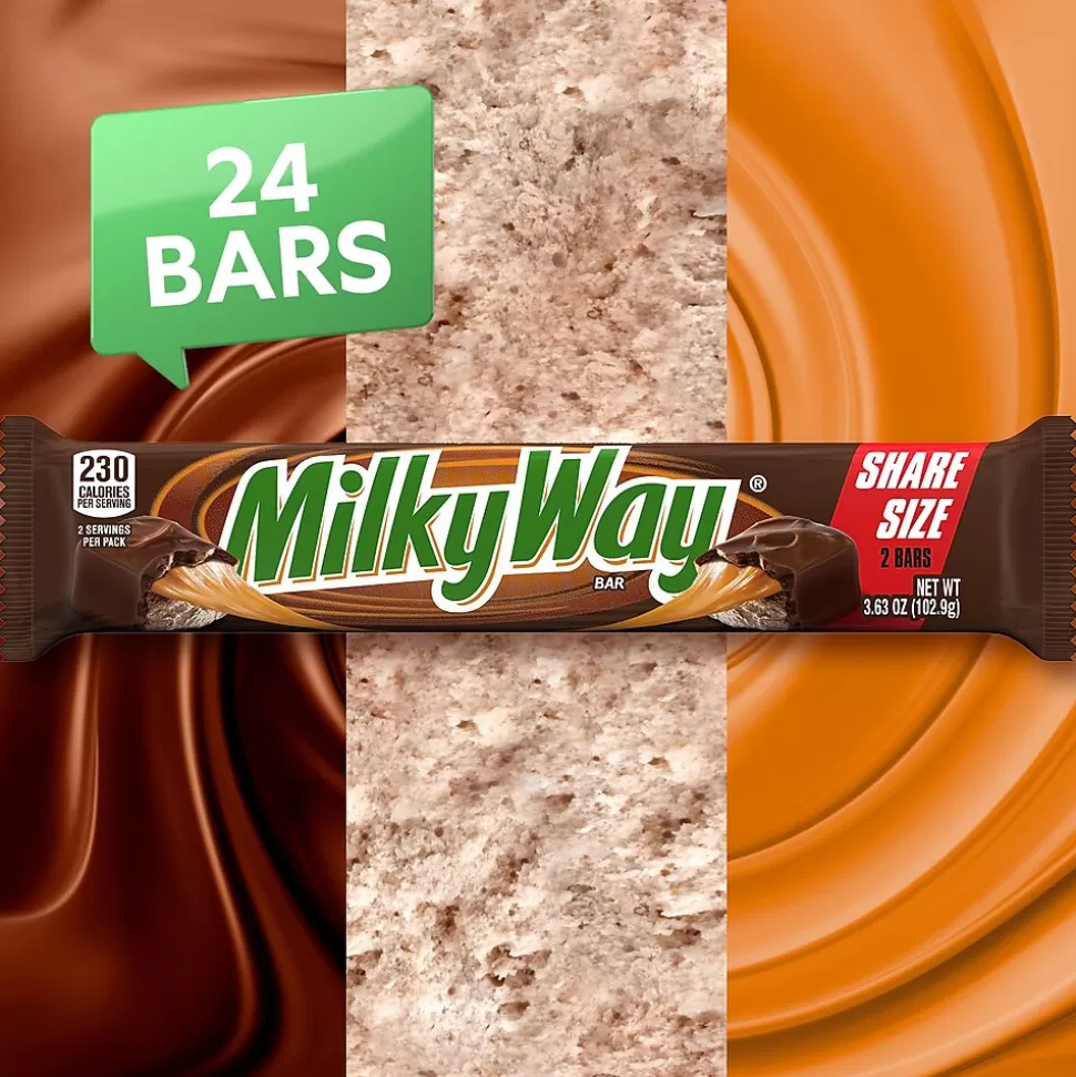 Milky Way Milk Chocolate Sharing Size Candy Bar, 3.63 oz Bar, 24/Box (MMM04401) Online