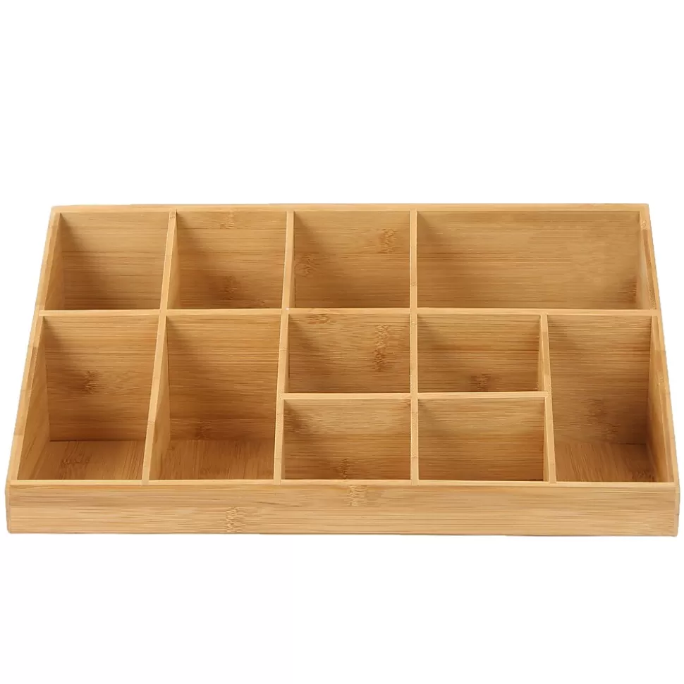 Mind Reader 11 Compartment Wood Cup and Condiment Organizer, Brown (COMORGBM-BRN) Shop