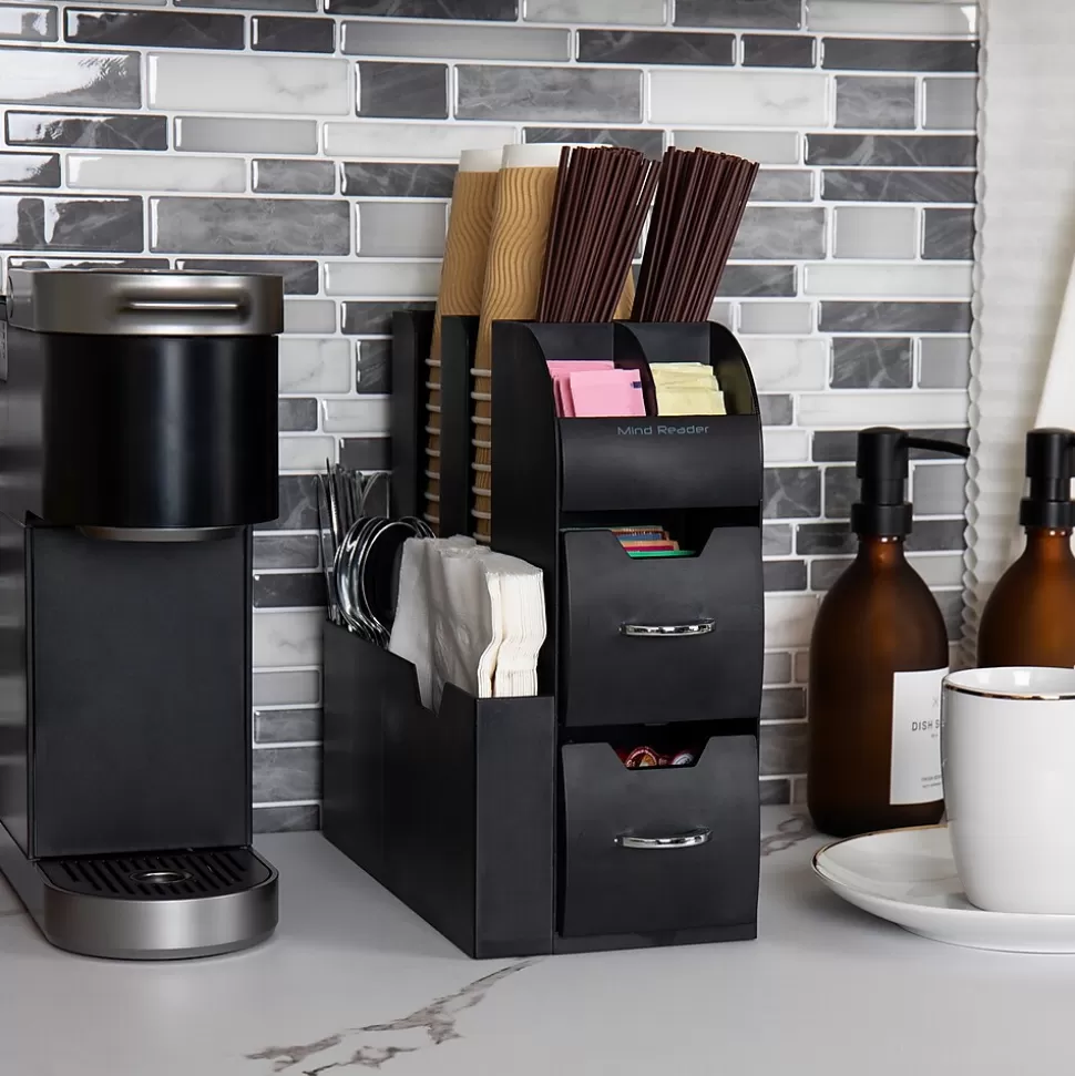 Mind Reader 11-Compartment Coffee Cup and Condiment Organizer, Black, 2/Pack (2CAD01-BLK) Fashion