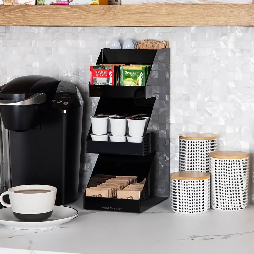 Mind Reader 5-Compartment Coffee, Tea, Utensil and Condiment Countertop Organizer, Black (3TCORG-BLK) Store