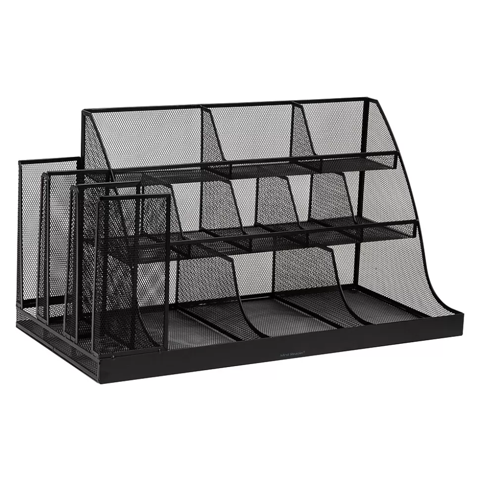 Mind Reader 14-Compartment Metal Coffee Cup and Condiment Organizer, Black (CMG2MESH-BLK 14) Best Sale