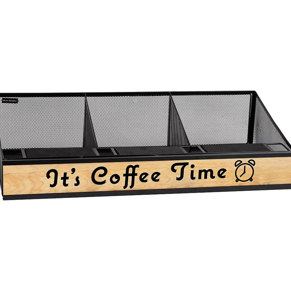 Mind Reader 3-Compartment Metal Serving Coffee Station, Black (COFFEETIME-BLK) Hot