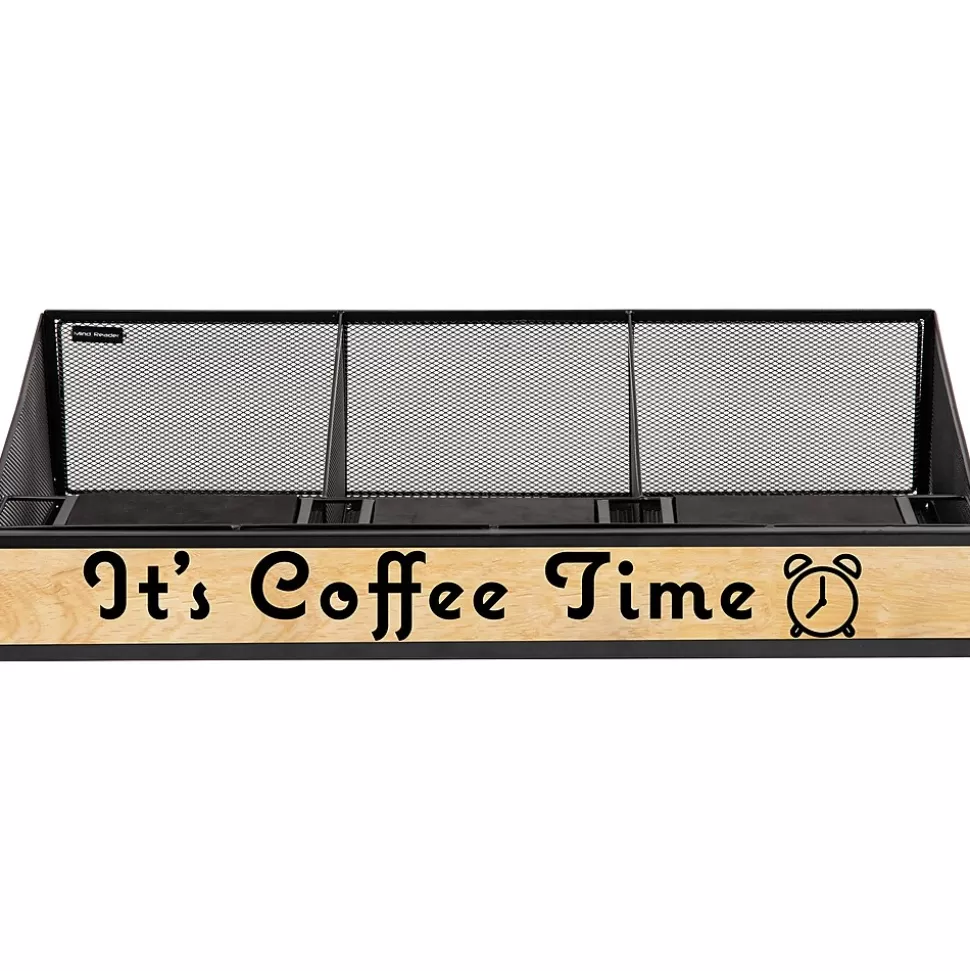 Mind Reader 3-Compartment Metal Serving Coffee Station, Black (COFFEETIME-BLK) Hot