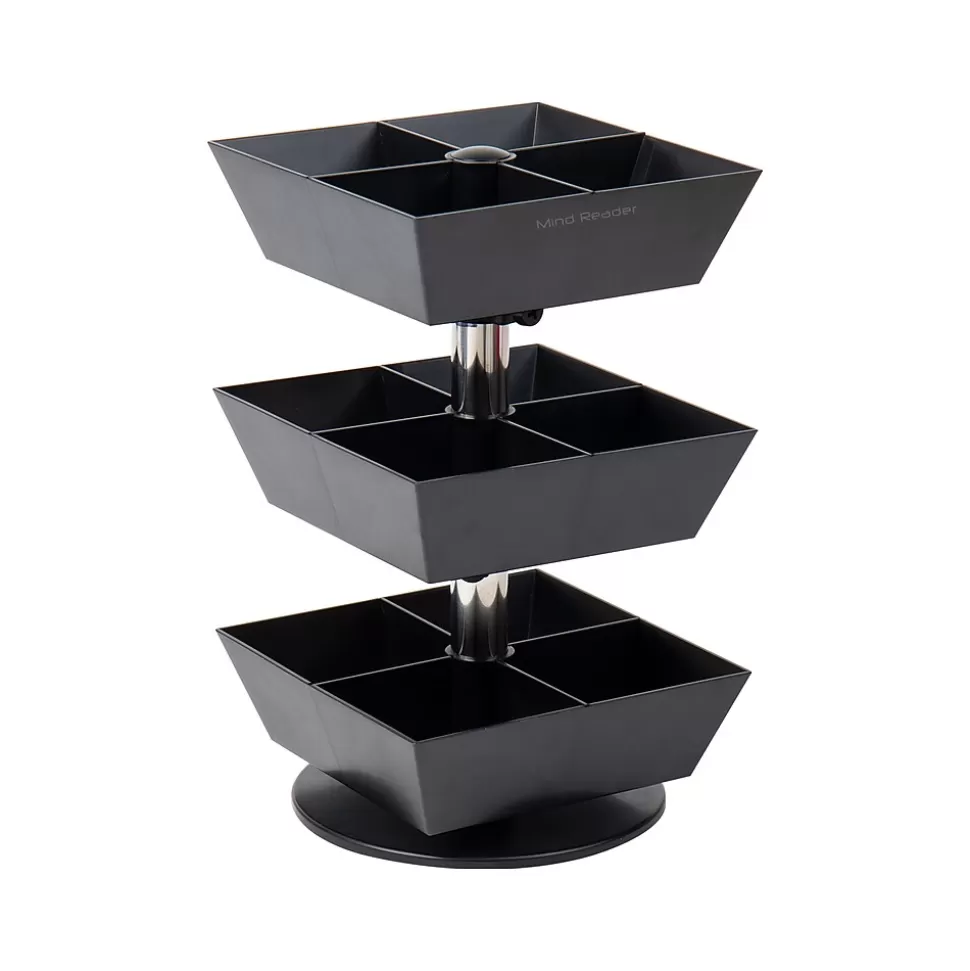Mind Reader 12-Compartment Plastic Tea and Condiment Carousel, Black (TEASWIV3T-BLK) Store