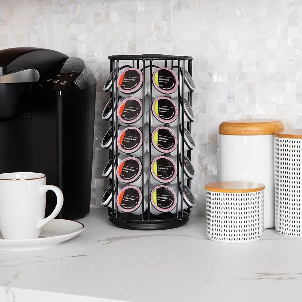 Mind Reader Metal Single Serve Coffee Pod Carousel, 35 Pod Capacity, Black (METCAR35-BLK) New