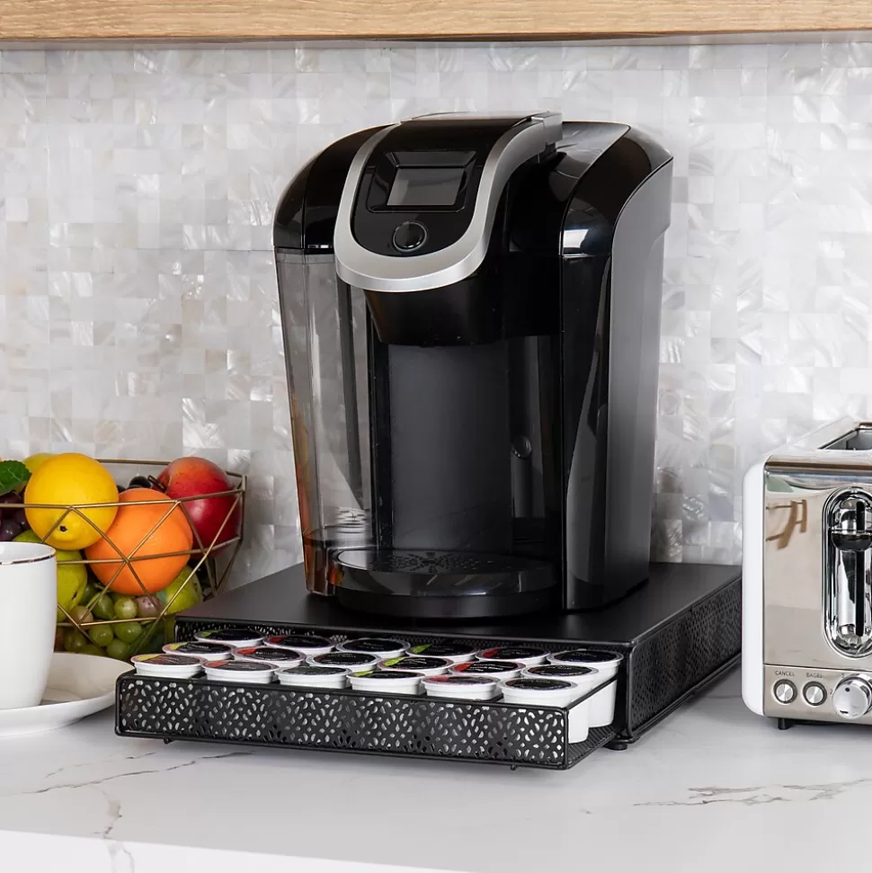 Mind Reader Metal Single Serve Coffee Pod Drawer, 36 Pod Capacity, Black (MTRAY-BLK) Fashion