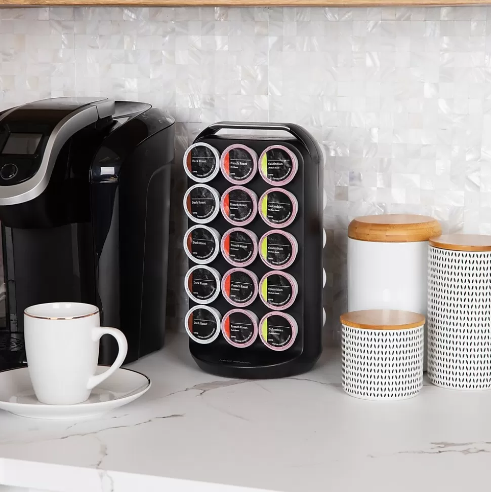 Mind Reader Plastic Coffee Pod Carousel Countertop Organizer, 30 Pod Capacity, Black (CRS02-BLK) Best