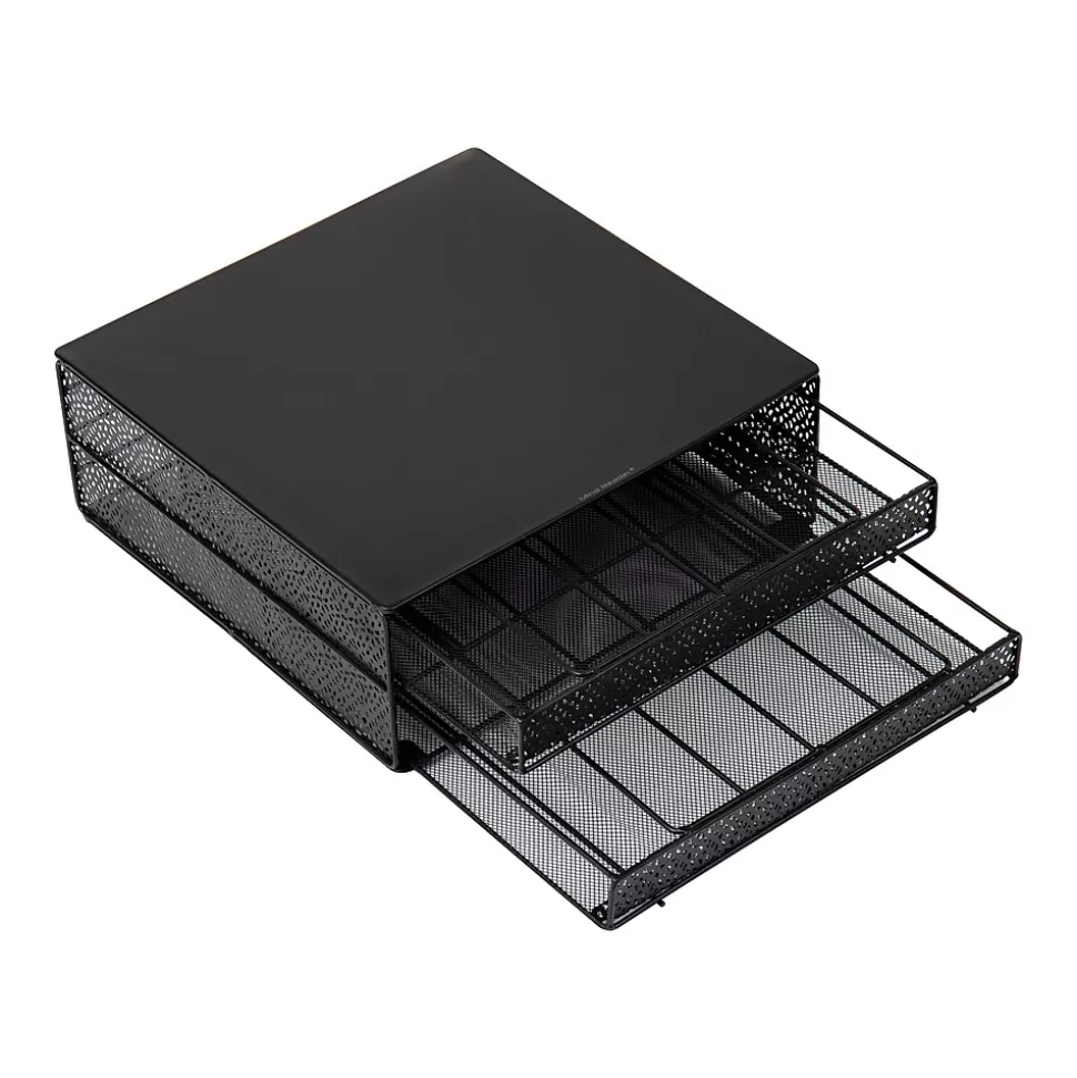 Mind Reader Plastic Coffee Pod Organizer with 2 Drawers, 72 Pod Capacity, Black (DBMTRAY-BLK) Hot