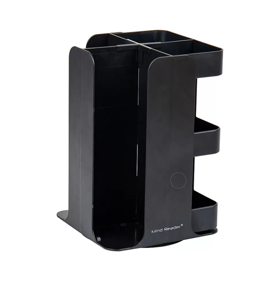 Mind Reader Plastic 8-Compartment Cup and Condiment Carousel Countertop Organizer, Black (CUPOSPIN-BLK) Online