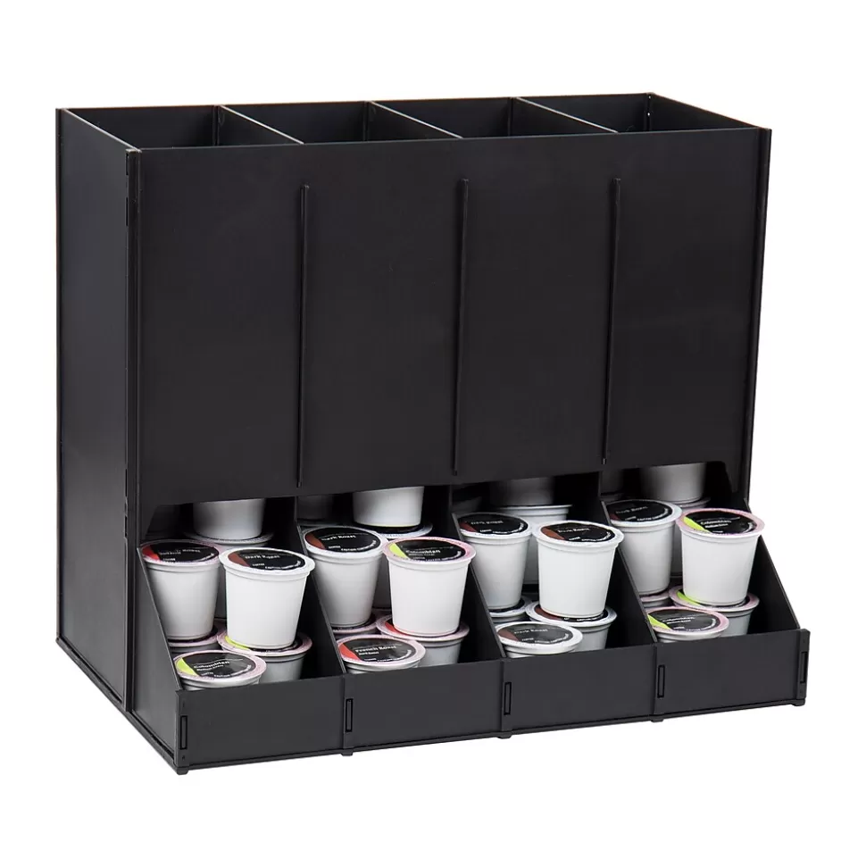 Mind Reader Plastic 4-Compartment Single Serve Coffee Pod Dispenser, 120 Pod Capacity, Black (CPODBK-BLK) Best
