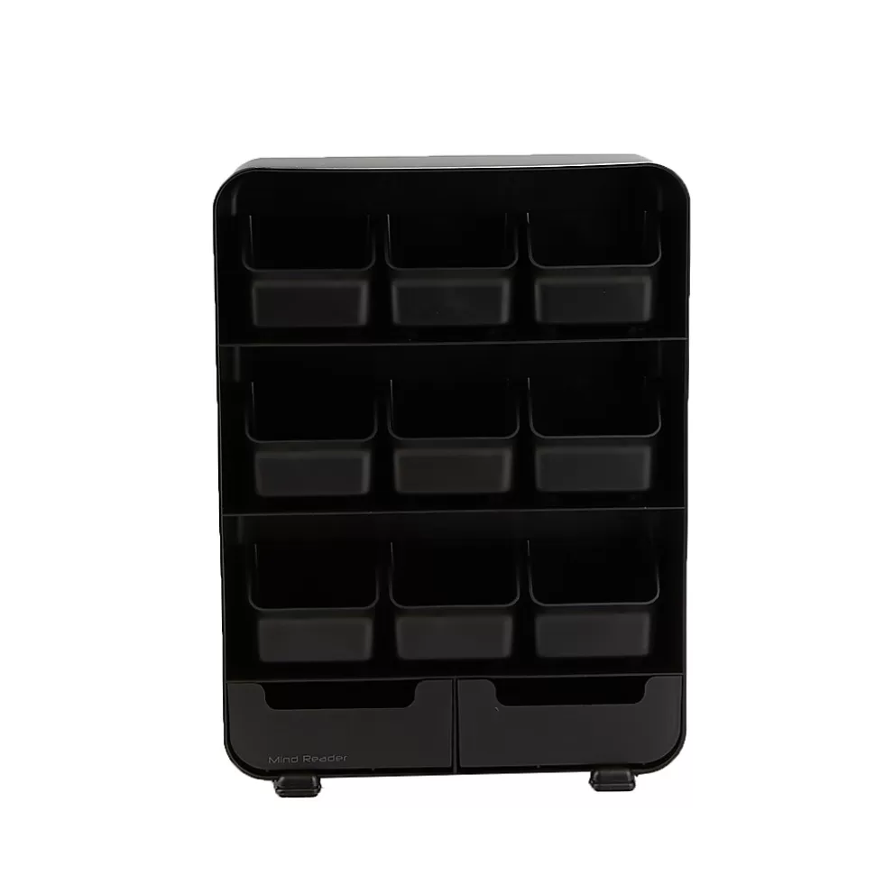 Mind Reader Plastic 11-Drawer Tea Bag Organizer, Black (TBORG-BLK) Flash Sale