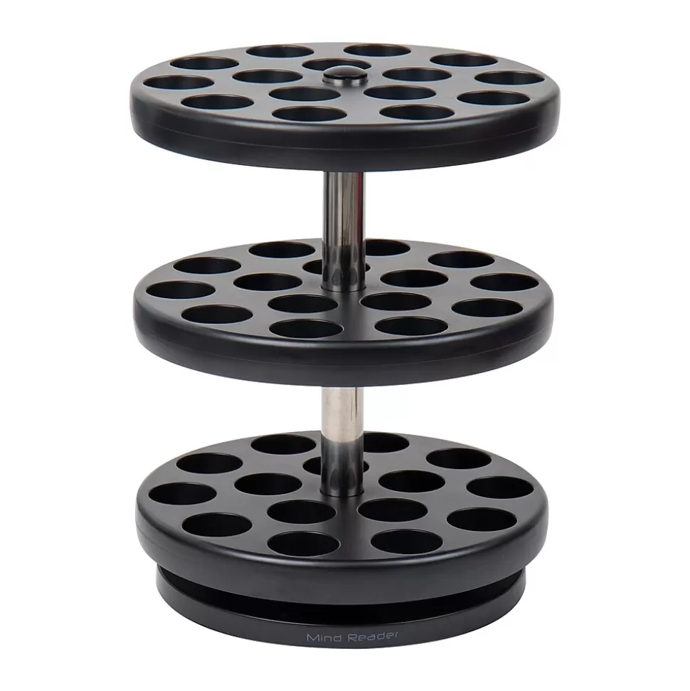 Mind Reader Plastic 3-Tier Single Serve Pod Carousel, 45 Pod Capacity, Black (PODSUS45-BLK) Cheap