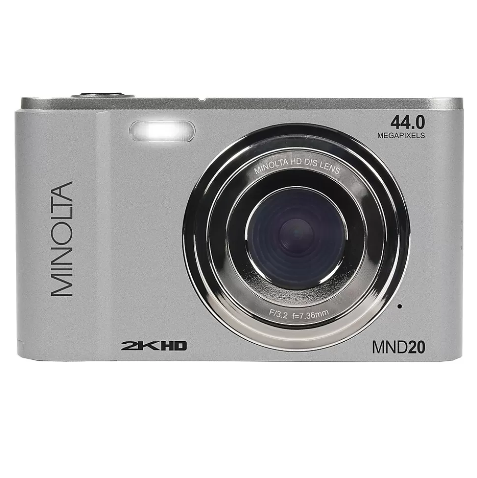 MINOLTA 44 MP Digital 2.7K Quad HD Camera, 16x Digital Zoom, Silver (MND20-S) Best Sale