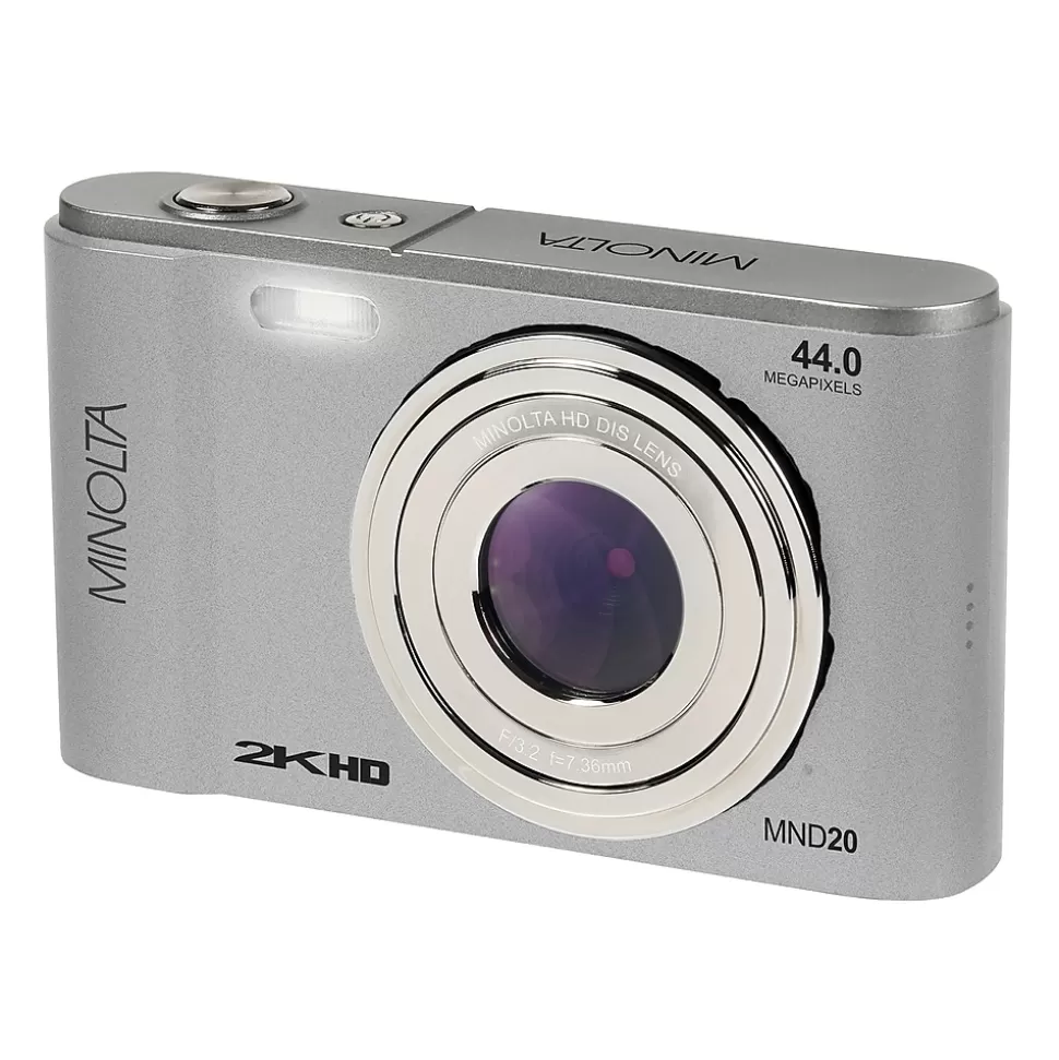 MINOLTA 44 MP Digital 2.7K Quad HD Camera, 16x Digital Zoom, Silver (MND20-S) Best Sale