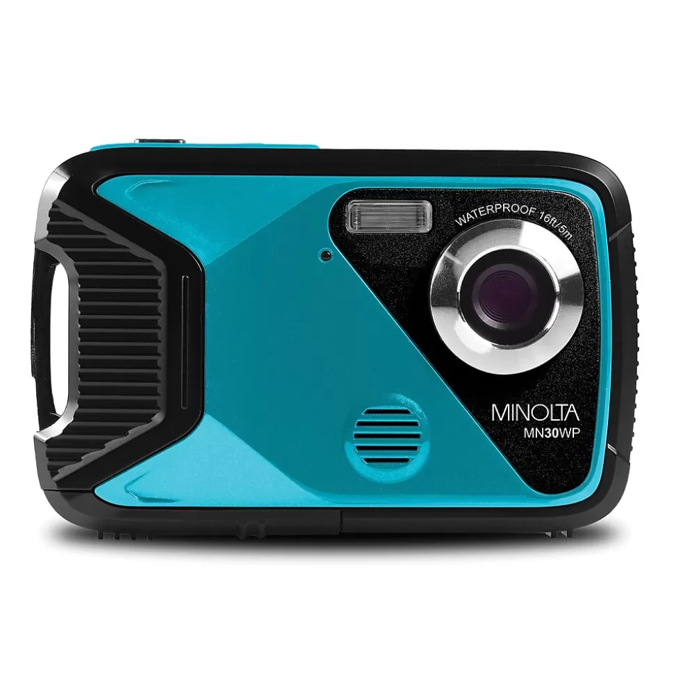 MINOLTA 21 MP 1080p Digital Waterproof Camera, 4x Digital Zoom, Teal (MN30WP-TL) Clearance