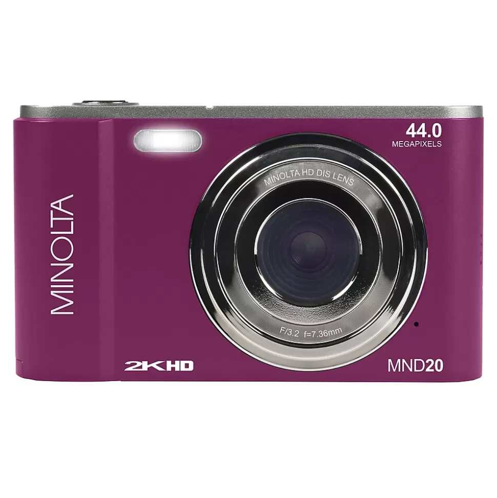 MINOLTA 44 MP/2.7K Quad HD Digital Camera with 16x Digital Zoom, Magenta (MND20-M) Hot
