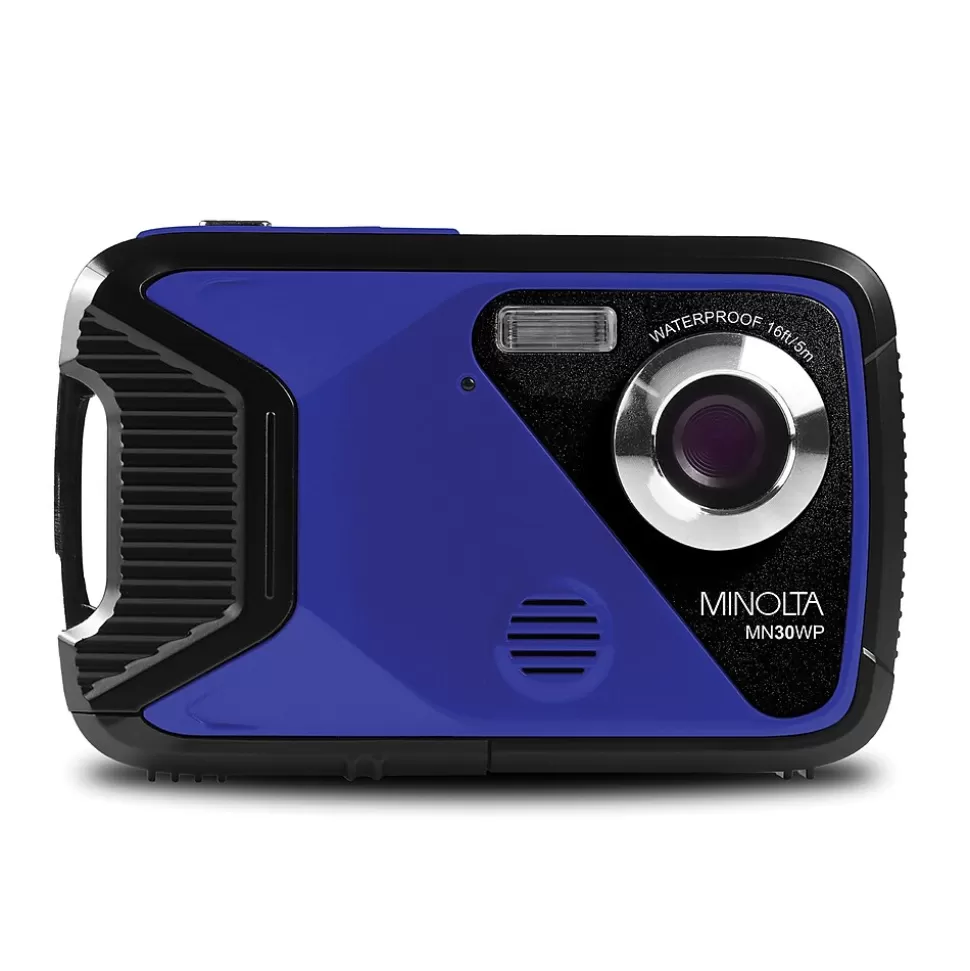 MINOLTA 21 MP/1080p Waterproof Digital Camera with 4x Digital Zoom, Blue (MN30WP-BL) Store