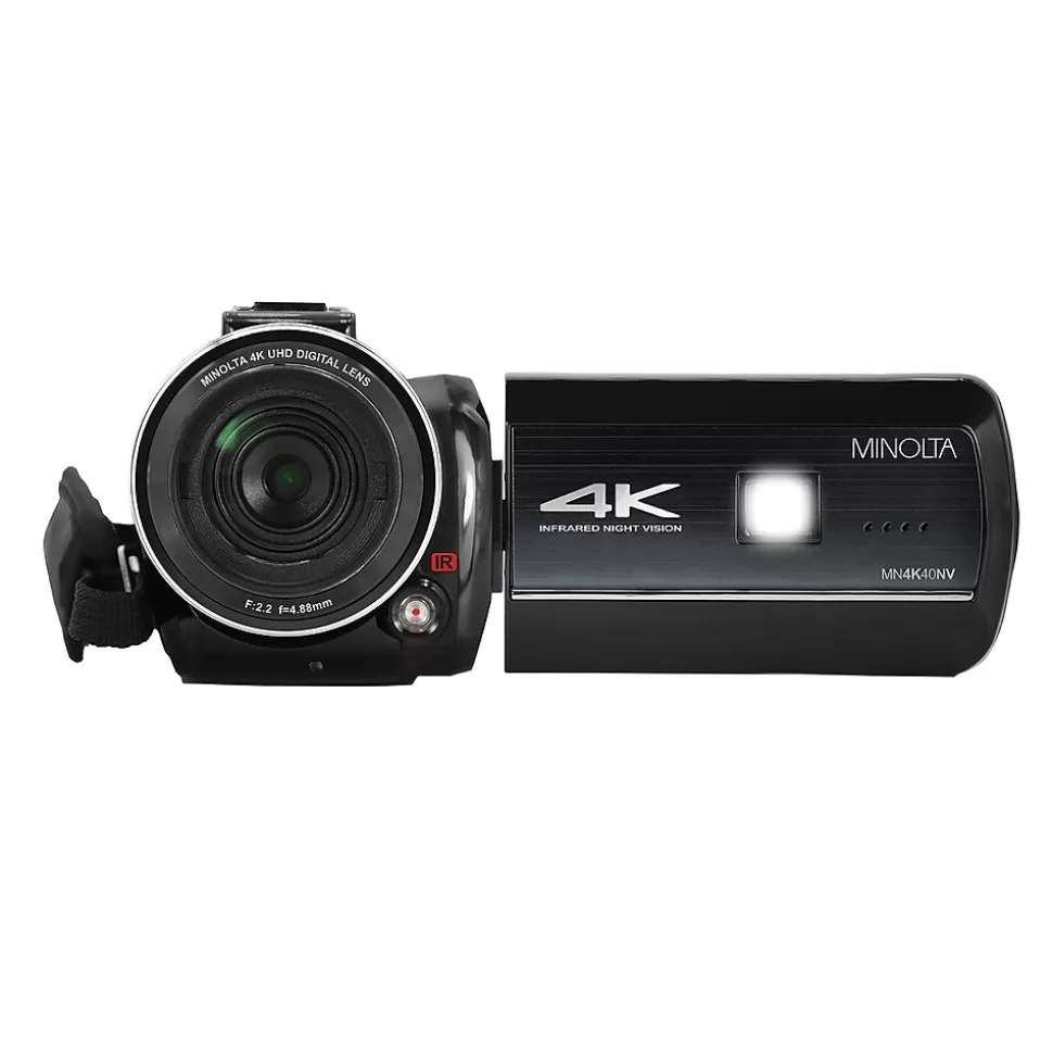 MINOLTA 4K Ultra HD IR Night Vision Video Camcorder with 16x Digital Zoom, Black (MN4K40NV) Online