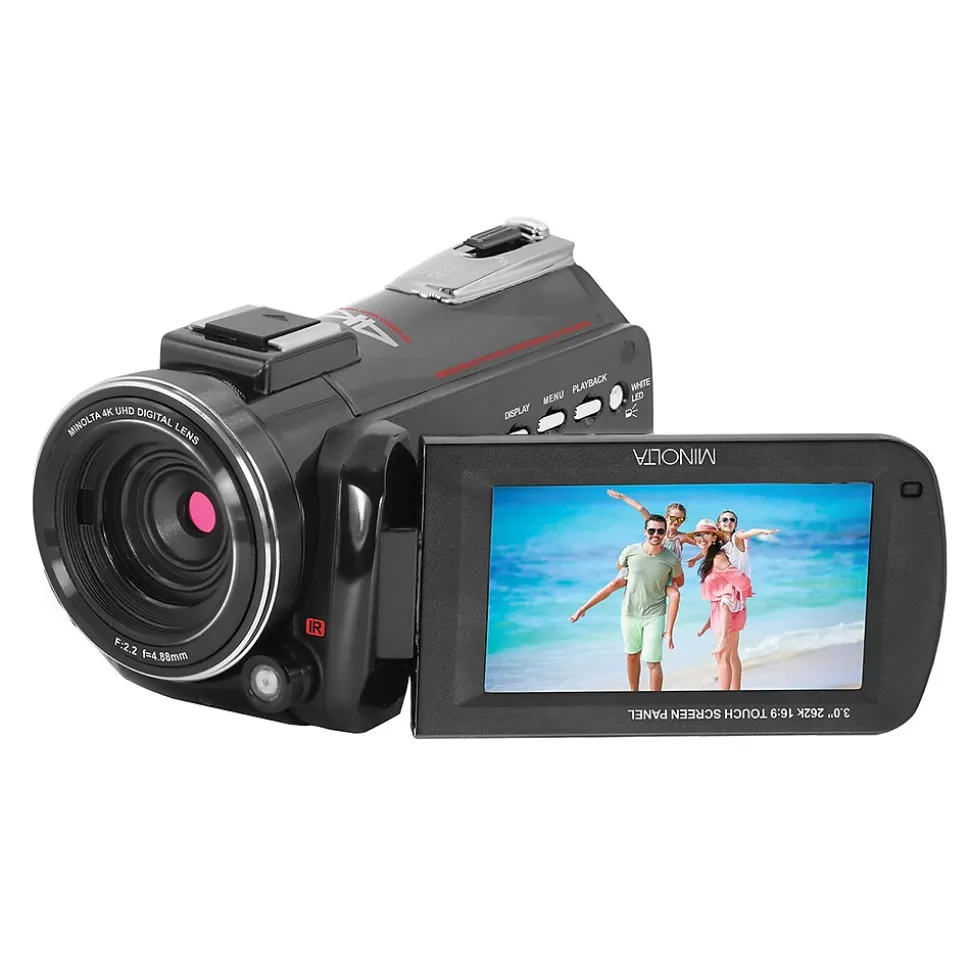 MINOLTA 4K Ultra HD IR Night Vision Video Camcorder with 16x Digital Zoom, Black (MN4K40NV) Online