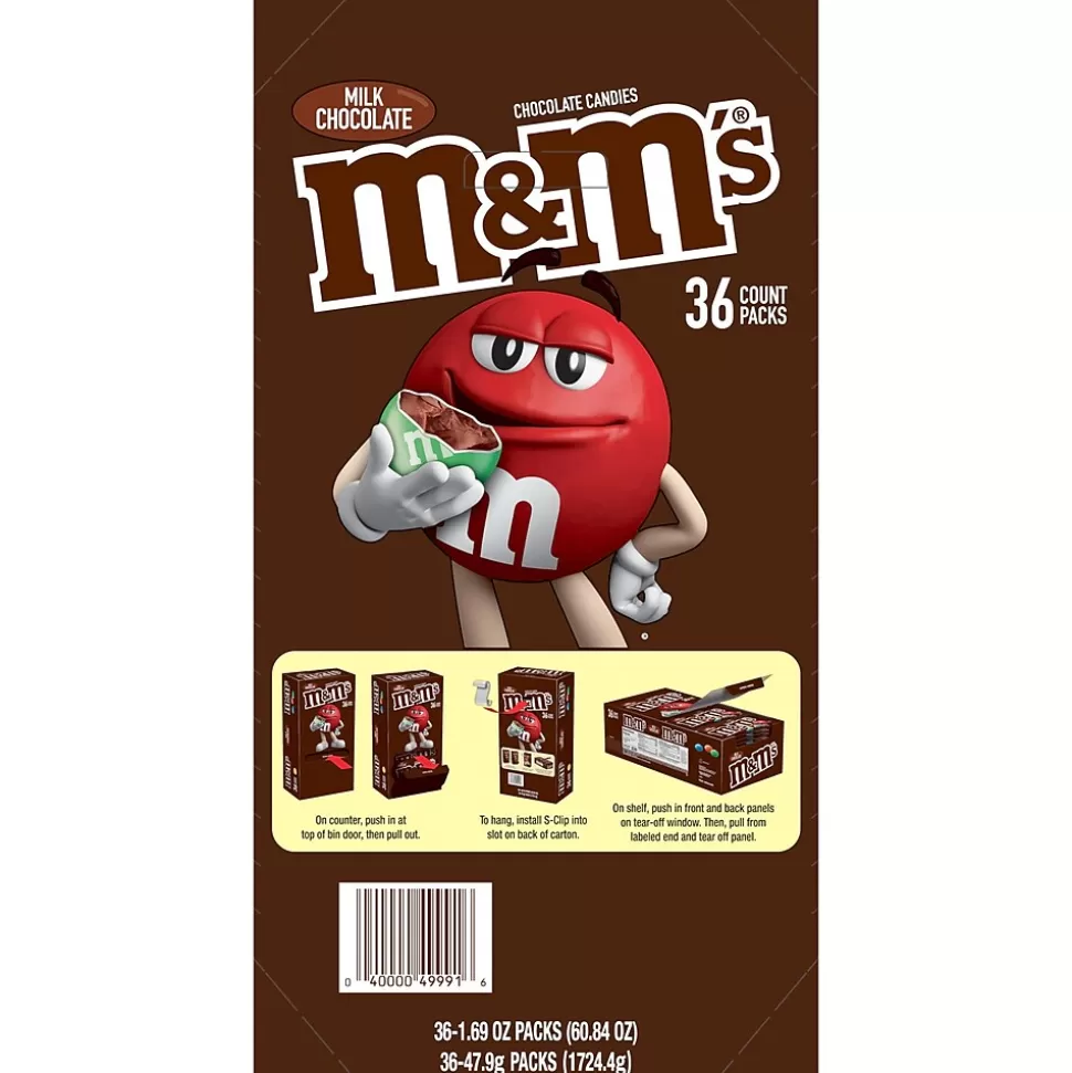 M&M's Milk Chocolate Pieces, 1.69 oz., 36/Box (MMM49990) New