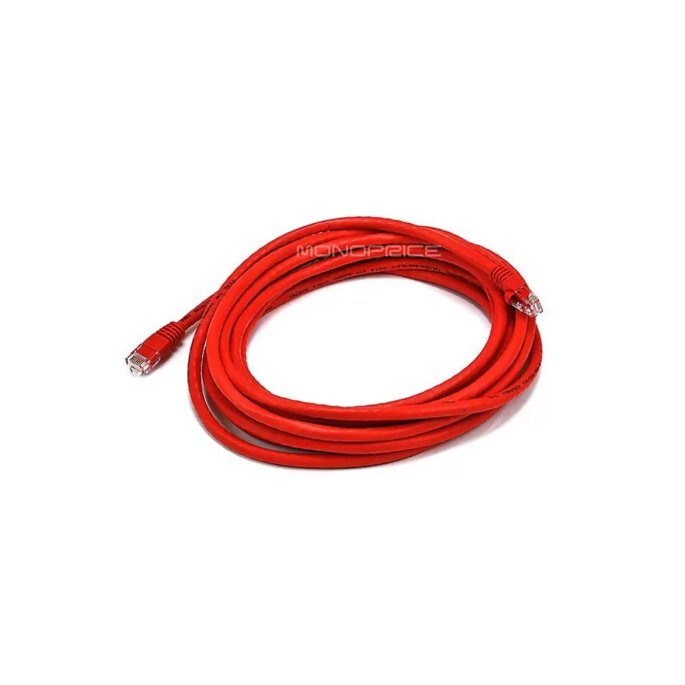 Monoprice 14' 24 AWG CAT-6 UTP Ethernet Network Cable, Red Best