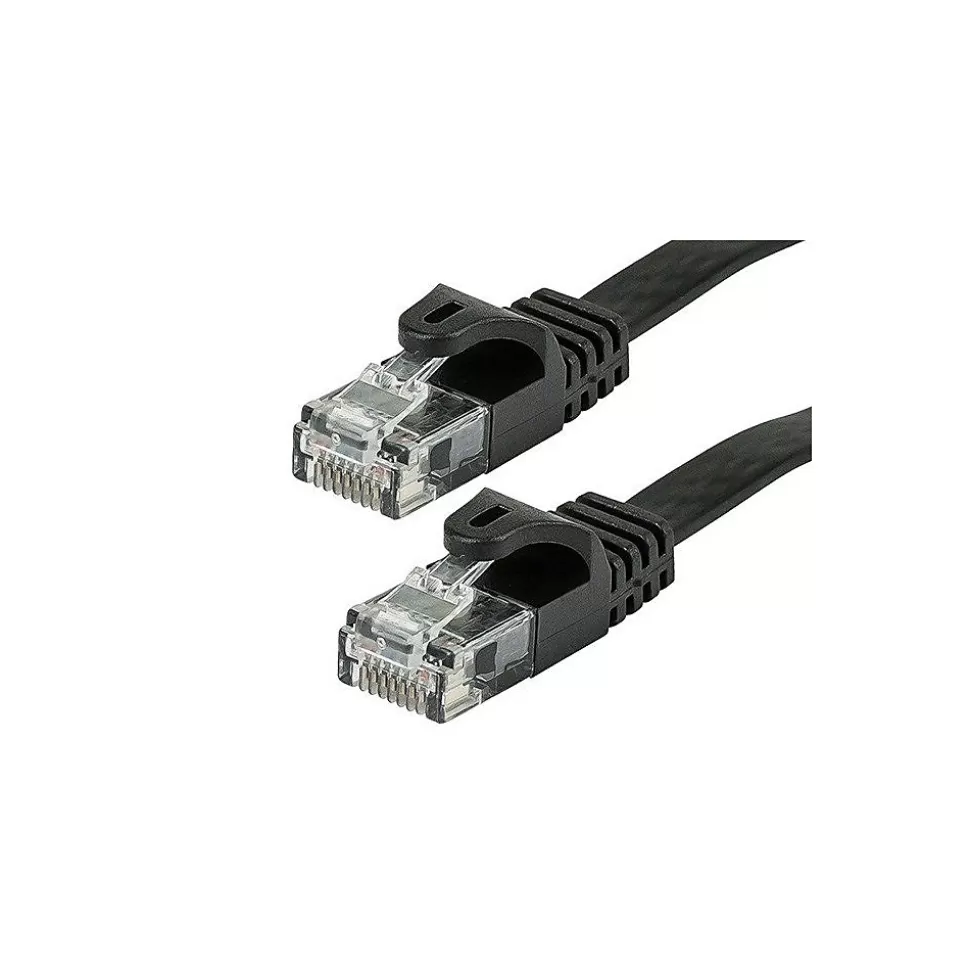 Monoprice 25' 30 AWG CAT-5e UTP Flat Ethernet Network Cable, Black Best Sale