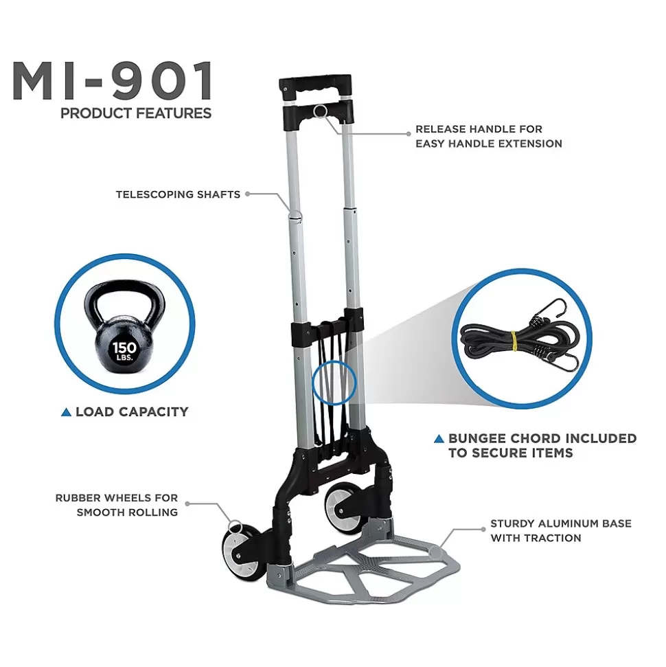 Mount-It! Folding Hand Truck and Dolly, 165 lbs., Silver/Black (MI-901) Shop