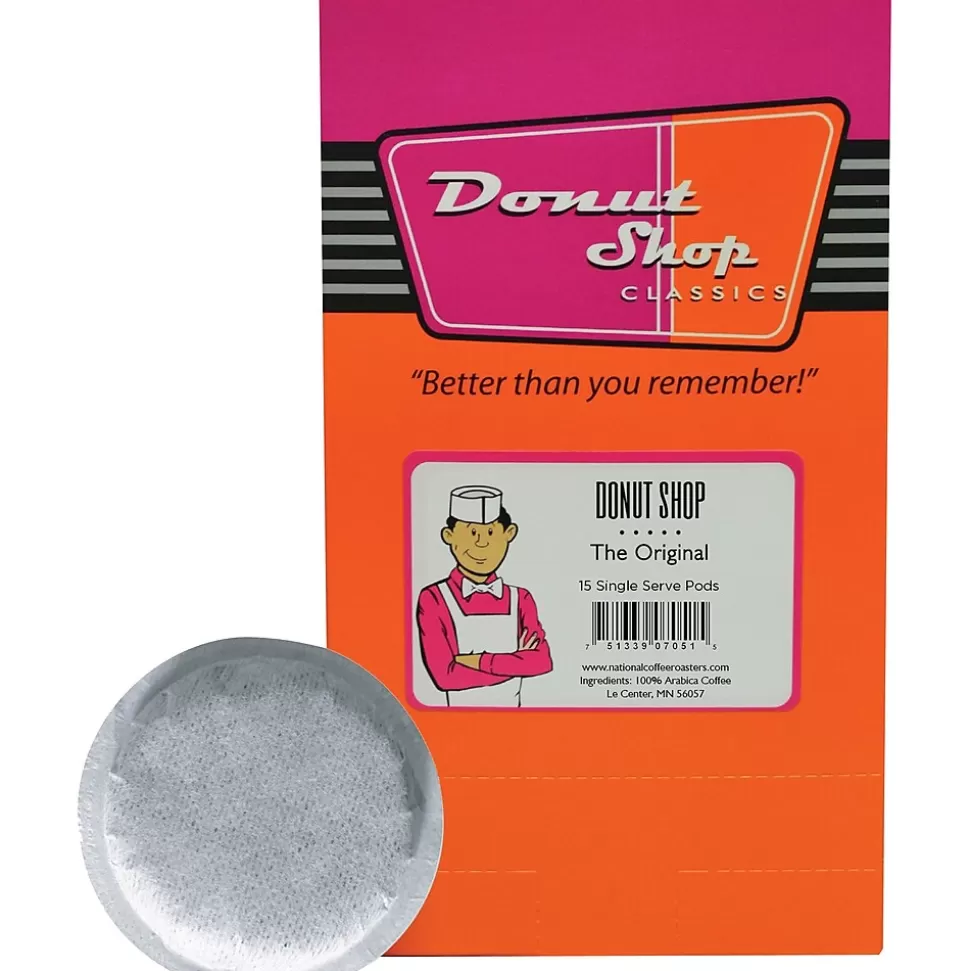 National Coffee Roasters Donut Shop Coffee Pods, Medium Roast, 15/Box (NCR599961590) Outlet